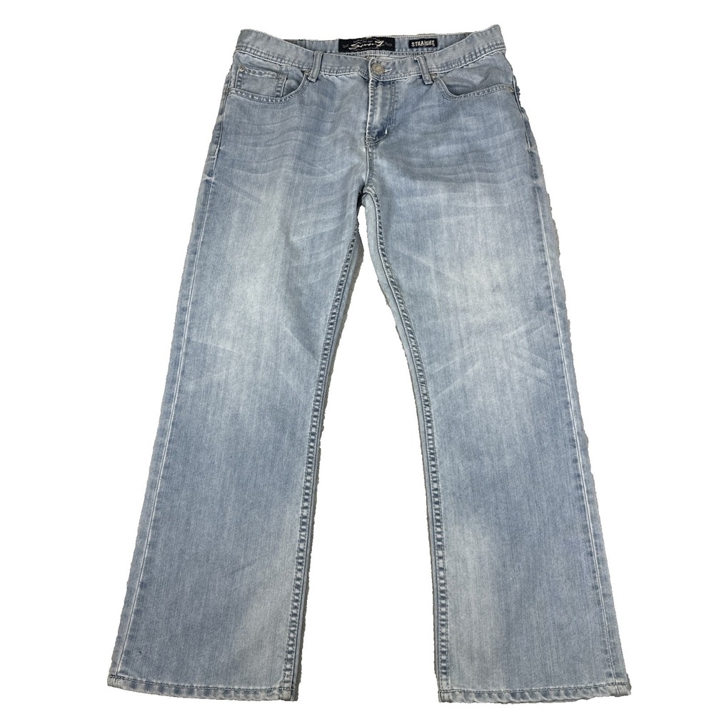 Seven7 Relaxed‎ Wide Straight Leg Men's Jeans Size 34x30 Blue Light Wash